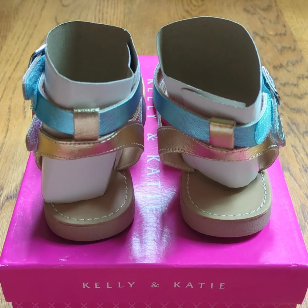 NIB Kelly & Katie Chloe Gladiator Rainbow Sandal Size 12T